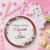 Rote Rose Romantische Hochzeit Pappteller (Party)