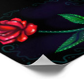 Rote Rose Romantische Kunstdruckerei Poster (Ecke)