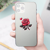 Rote Rose Romantische Liebe Briefaufkleber Aufkleber (Telefon)