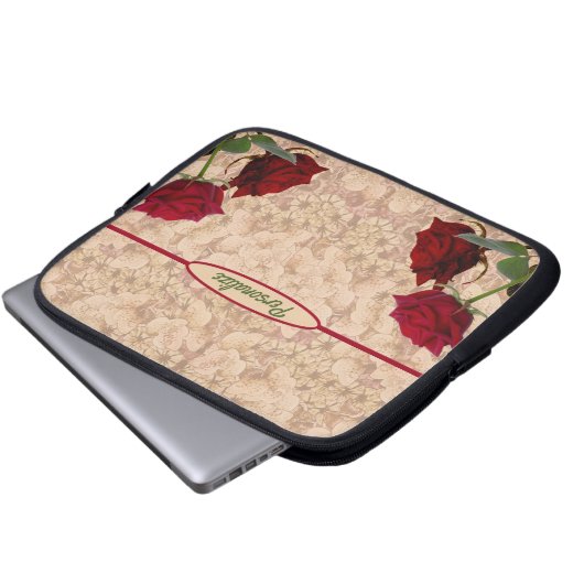 Rote Rose Romantische personalisieren Notebook Laptopschutzhülle (Vorne Knopf)
