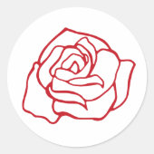 Rote Rose Romantische Stickers (Vorderseite)