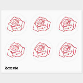 Rote Rose Romantische Stickers (Blatt)