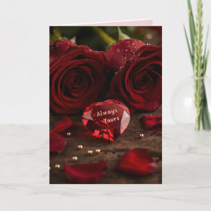 Rote Rose Romantische Valentinstag-Grüße Karte