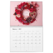 Rote Rose Romantischer Valentinstag-Pärchen 2026 S Kalender (Feb 2027)