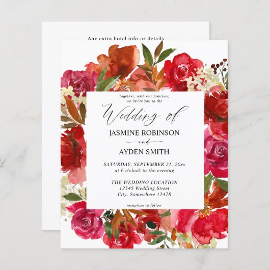 Rote Rose & Rosa Bläserei 1 Hochzeit (Vorne/Hinten)