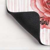 Rote Rose Rosa Streifen Mousepad (Ecke)