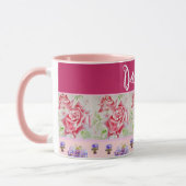 Rote Rose Rose Aquarell Rosa Shabby Chic Tasse (Links)