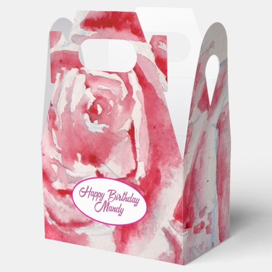 Rote Rose Rose Blume Muster Papier Party-Platte Geschenkschachtel (Geöffnet)