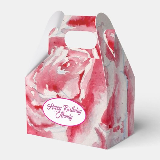 Rote Rose Rose Blume Muster Papier Party-Platte Geschenkschachtel (Vorderseite)