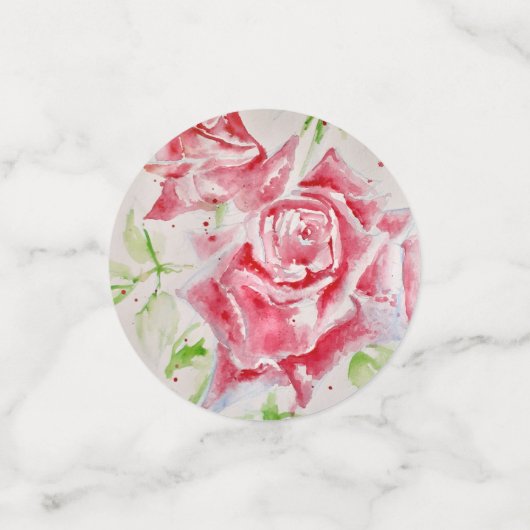 Rote Rose Rose Blume Muster Papier Party-Platte Konfetti (Klein Vorderseite)