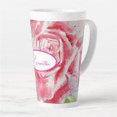 Rote Rose Rose Blume Muster Papier Party-Platte Milchtasse (Rechte Ecke)