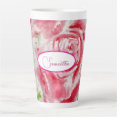 Rote Rose Rose Blume Muster Papier Party-Platte Milchtasse (Vorderseite)