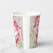 Rote Rose Rose Blume Muster Papier Party-Platte Pappbecher (Links)