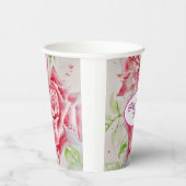 Rote Rose Rose Blume Muster Papier Party-Platte Pappbecher (Rechts)