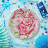 Rote Rose Rose Blume Muster Papier Party-Platte Pappteller (Party)