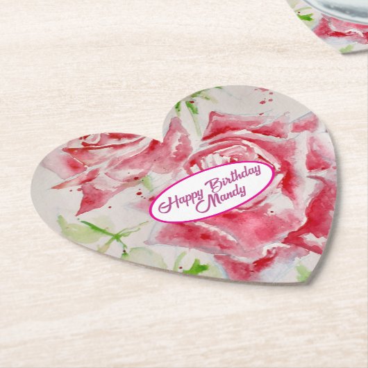 Rote Rose Rose Blume Muster Papier Party-Platte Untersetzer (angewinkelt)