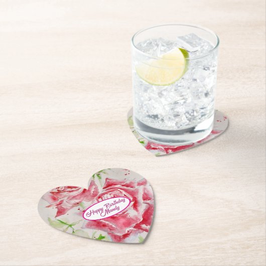 Rote Rose Rose Blume Muster Papier Party-Platte Untersetzer (Vor Ort)