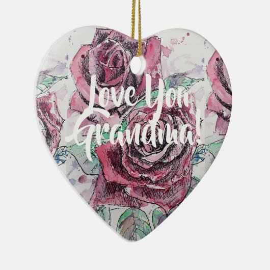 Rote Rose Rose Blumenbeete Liebe Keramik Ornament (Rechts)