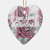 Rote Rose Rose Blumenbeete Liebe Keramik Ornament (Links)