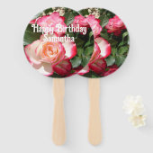 Rote Rose Rose Blumengebirge Foto Frauen Geburtsta Fächer (Vorne und Hinten)