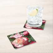 Rote Rose Rose Blumengebirge Foto Frauen Geburtsta Rechteckiger Pappuntersetzer (Vor Ort)