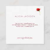 Rote Rose Rose Goldschild Quadratische Visitenkarte (Rückseite)