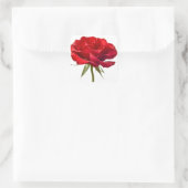 Rote Rose - Rose Maßgeschneiderte Vorlage Quadratischer Aufkleber (Tasche)