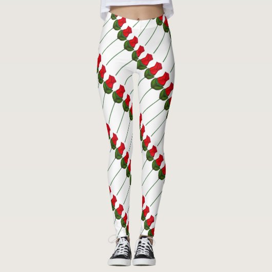 Rote Rose Rose Valentinstag Blume Leggings (Vorderseite)