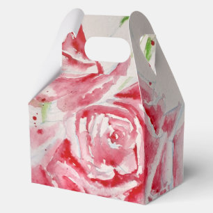 Rote Rose Rosen Blumenmuster Papierpartyplatte Geschenkschachtel