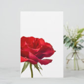 Rote Rose - Rosen fertigten Schablone besonders an Briefpapier (Stehend Vorderseite)