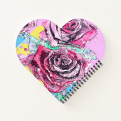 Rote Rose Rosen Wasserfarbe Floral Blumen Blume Notizblock (Rückseite)