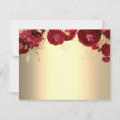 Rote Rose Rote Blume Auswahl RSVP Karte (Rückseite)