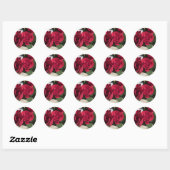 Rote Rose Round Stickers Umschlag Aufkleber mit Ro (Blatt)