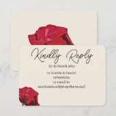 Rote Rose RSVP Karte (Vorne/Hinten)