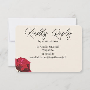 Rote Rose RSVP Karte