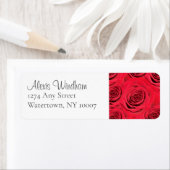 Rote Rose Rücksendeadressen-Aufkleber (Insitu)