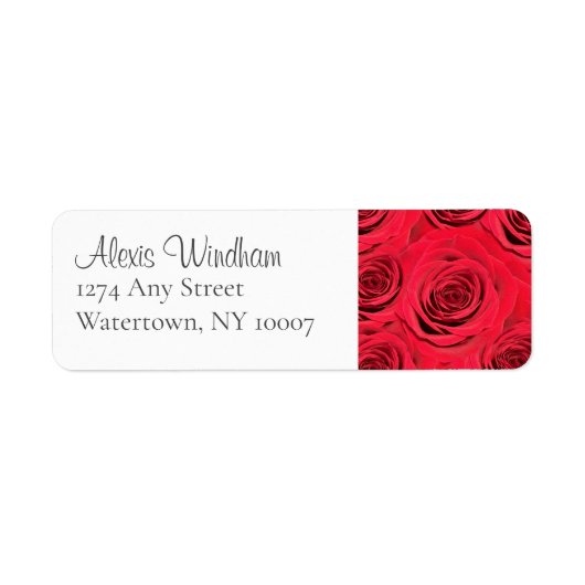 Rote Rose Rücksendeadressen-Aufkleber (Vorne)