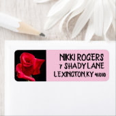 ROTE ROSE RÜCKSENDEADRESSEN-AUFKLEBER (Insitu)