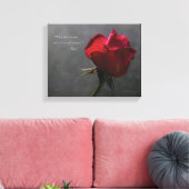 Rote Rose, Rumi Zitat, 14" x 11" - KLEIN Leinwanddruck (Insitu (Wohnzimmer))
