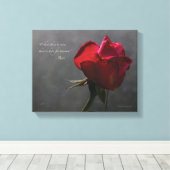 Rote Rose, Rumi Zitat, 14" x 11" - KLEIN Leinwanddruck (Insitu (Holzboden))