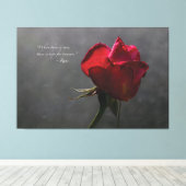 Rote Rose, Rumi Zitat, ~ 60" x 40" - EXTRA LARGE Leinwanddruck (Insitu (Holzboden))