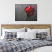 Rote Rose, Rumi zitiert, 24" x 18" - MEDIUM Leinwanddruck (Insitu (Schlafzimmer))