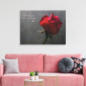 Rote Rose, Rumi zitiert, 24" x 18" - MEDIUM Leinwanddruck (Insitu (Wohnzimmer))