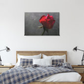 Rote Rose, Rumi zitiert, 36" x 24" - GROSS Leinwanddruck (Insitu (Schlafzimmer))