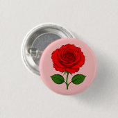 Rote Rose Runde Knopf Button (Vorne & Hinten)
