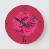 Rote Rose Runde Wanduhr (Vorderseite)