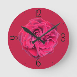 Rote Rose Runde Wanduhr