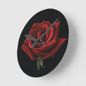 Rote Rose Runde Wanduhr (Winkel)