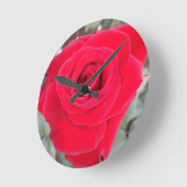 Rote Rose Runde Wanduhr (Winkel)