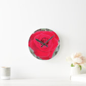 Rote Rose Runde Wanduhr (Zuhause)